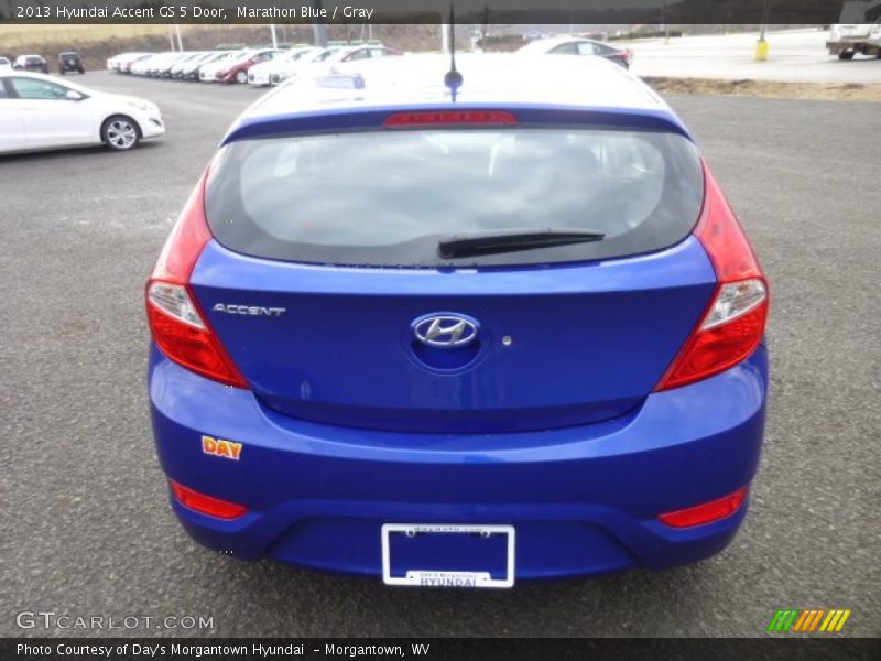 Marathon Blue / Gray 2013 Hyundai Accent GS 5 Door