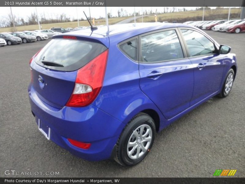 Marathon Blue / Gray 2013 Hyundai Accent GS 5 Door