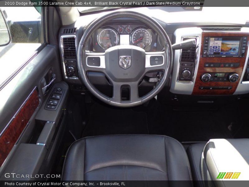Brilliant Black Crystal Pearl / Dark Slate/Medium Graystone 2010 Dodge Ram 3500 Laramie Crew Cab 4x4