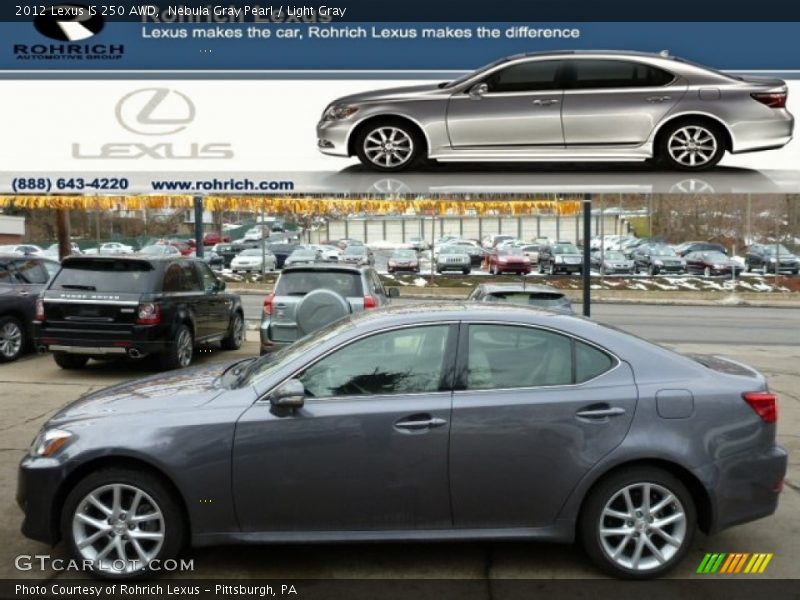 Nebula Gray Pearl / Light Gray 2012 Lexus IS 250 AWD