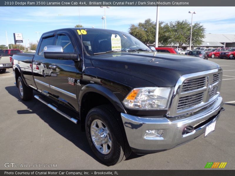 Brilliant Black Crystal Pearl / Dark Slate/Medium Graystone 2010 Dodge Ram 3500 Laramie Crew Cab 4x4