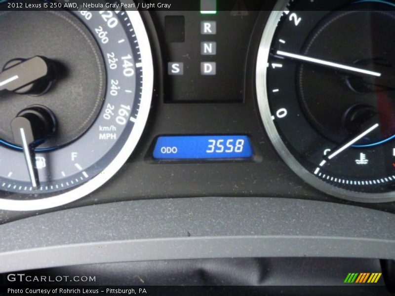 Nebula Gray Pearl / Light Gray 2012 Lexus IS 250 AWD