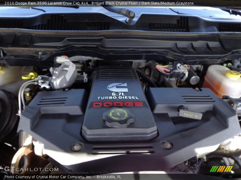 Brilliant Black Crystal Pearl / Dark Slate/Medium Graystone 2010 Dodge Ram 3500 Laramie Crew Cab 4x4