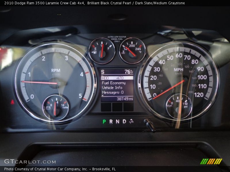 Brilliant Black Crystal Pearl / Dark Slate/Medium Graystone 2010 Dodge Ram 3500 Laramie Crew Cab 4x4