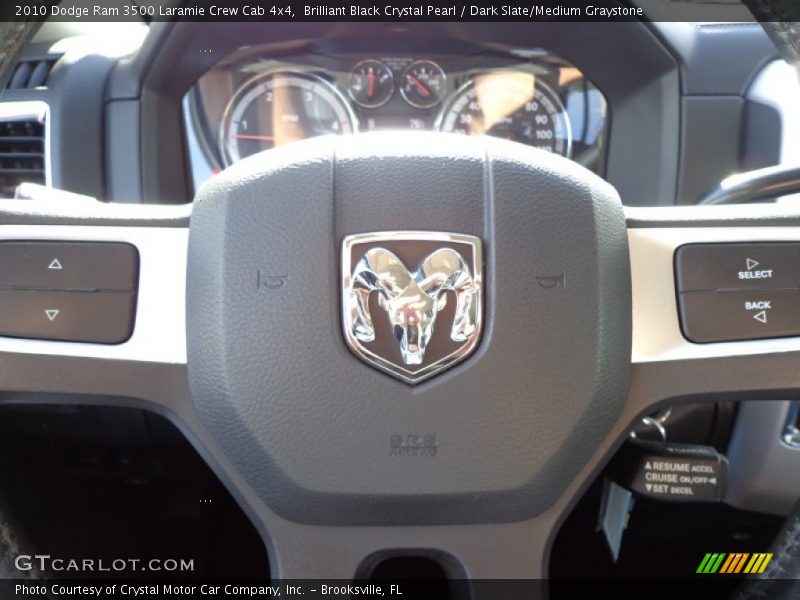 Brilliant Black Crystal Pearl / Dark Slate/Medium Graystone 2010 Dodge Ram 3500 Laramie Crew Cab 4x4