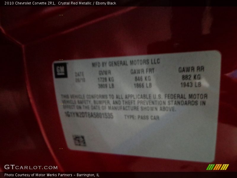 Crystal Red Metallic / Ebony Black 2010 Chevrolet Corvette ZR1