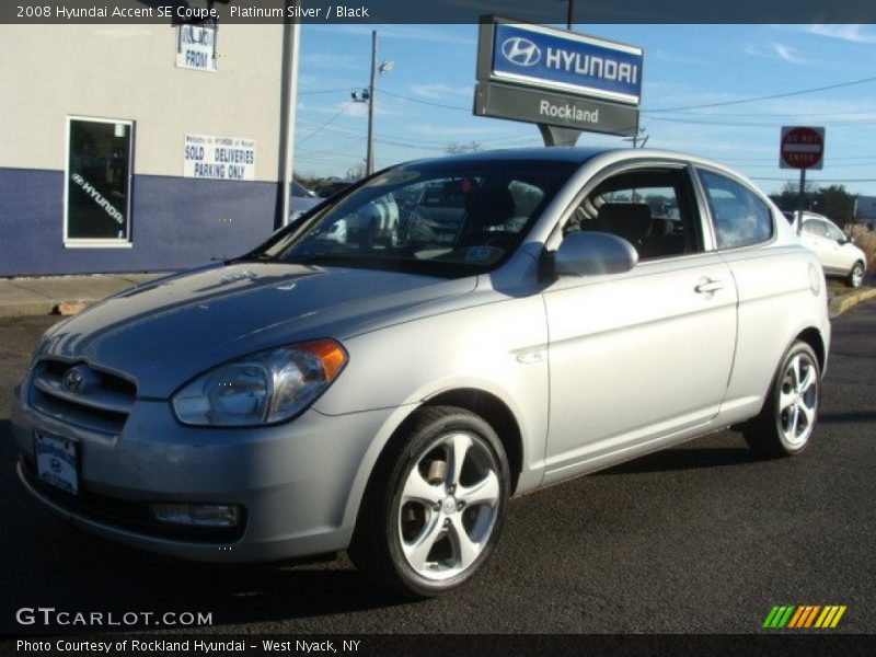 Platinum Silver / Black 2008 Hyundai Accent SE Coupe
