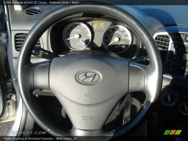 Platinum Silver / Black 2008 Hyundai Accent SE Coupe