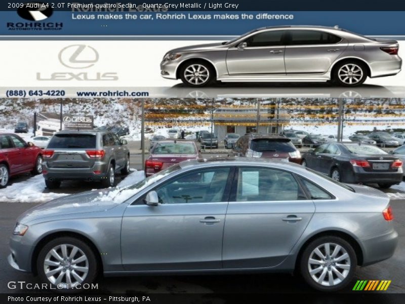 Quartz Grey Metallic / Light Grey 2009 Audi A4 2.0T Premium quattro Sedan