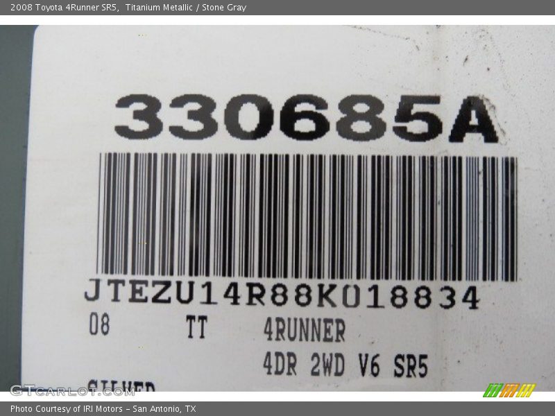 Titanium Metallic / Stone Gray 2008 Toyota 4Runner SR5