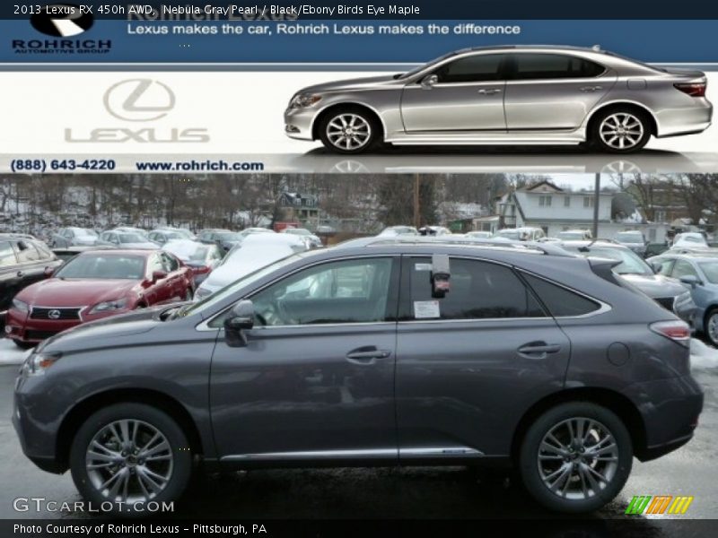 Nebula Gray Pearl / Black/Ebony Birds Eye Maple 2013 Lexus RX 450h AWD