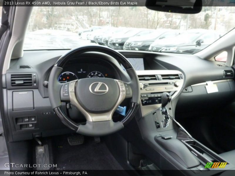 Nebula Gray Pearl / Black/Ebony Birds Eye Maple 2013 Lexus RX 450h AWD