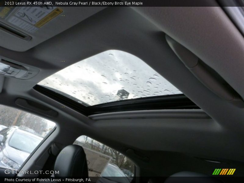 Nebula Gray Pearl / Black/Ebony Birds Eye Maple 2013 Lexus RX 450h AWD