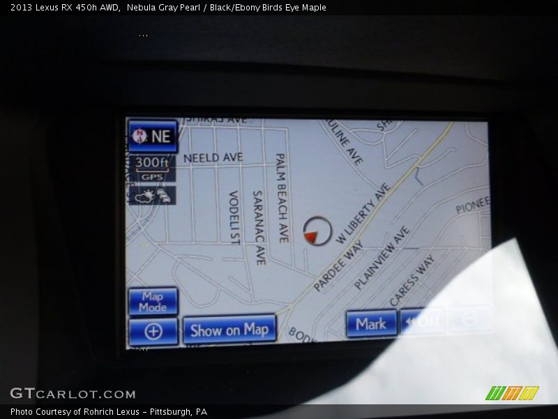 Nebula Gray Pearl / Black/Ebony Birds Eye Maple 2013 Lexus RX 450h AWD