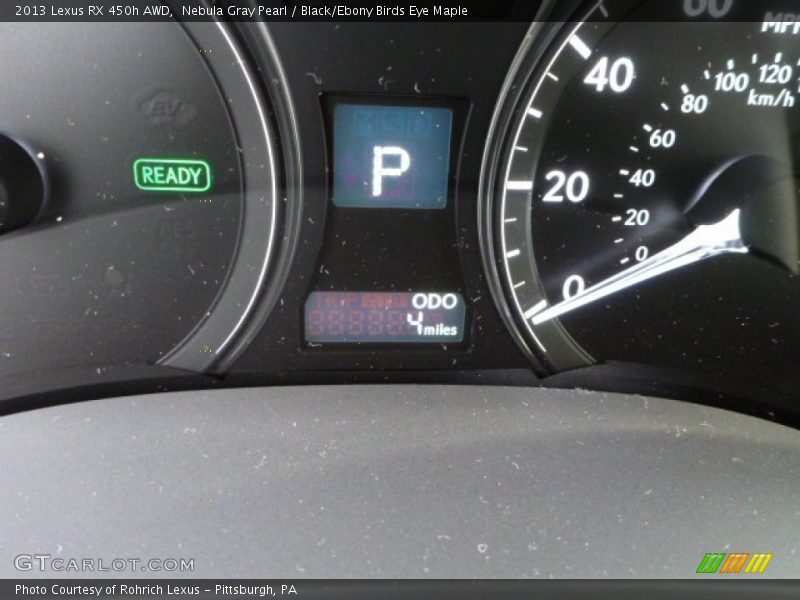 Nebula Gray Pearl / Black/Ebony Birds Eye Maple 2013 Lexus RX 450h AWD