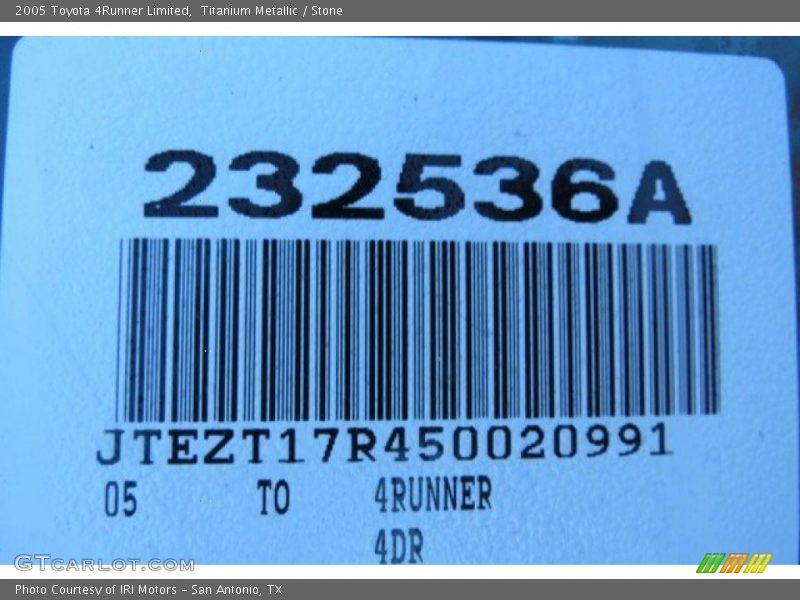 Titanium Metallic / Stone 2005 Toyota 4Runner Limited