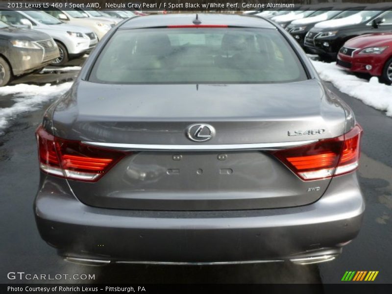 Nebula Gray Pearl / F Sport Black w/White Perf. Genuine Aluminum 2013 Lexus LS 460 F Sport AWD