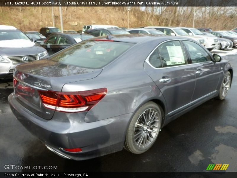 Nebula Gray Pearl / F Sport Black w/White Perf. Genuine Aluminum 2013 Lexus LS 460 F Sport AWD