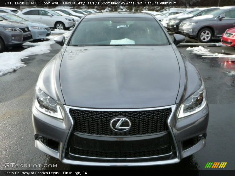 Nebula Gray Pearl / F Sport Black w/White Perf. Genuine Aluminum 2013 Lexus LS 460 F Sport AWD