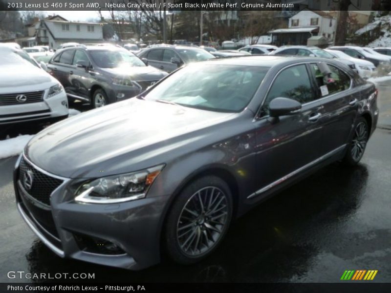 Nebula Gray Pearl / F Sport Black w/White Perf. Genuine Aluminum 2013 Lexus LS 460 F Sport AWD