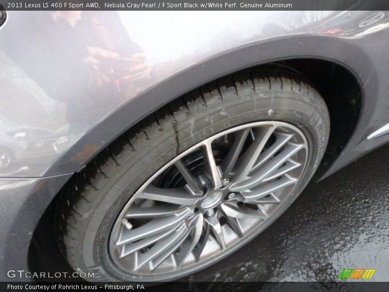 Nebula Gray Pearl / F Sport Black w/White Perf. Genuine Aluminum 2013 Lexus LS 460 F Sport AWD