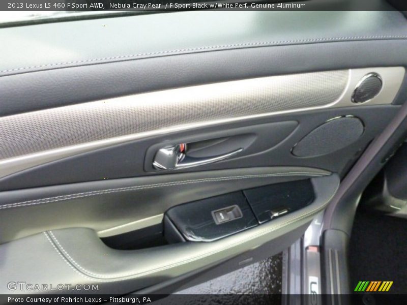 Nebula Gray Pearl / F Sport Black w/White Perf. Genuine Aluminum 2013 Lexus LS 460 F Sport AWD