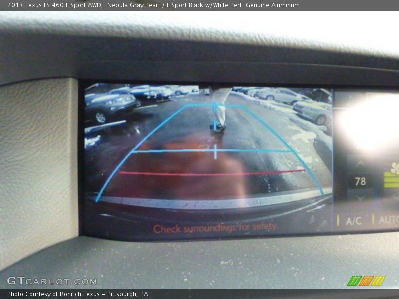 Nebula Gray Pearl / F Sport Black w/White Perf. Genuine Aluminum 2013 Lexus LS 460 F Sport AWD