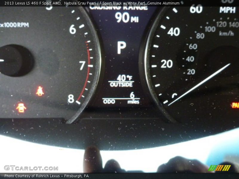 Nebula Gray Pearl / F Sport Black w/White Perf. Genuine Aluminum 2013 Lexus LS 460 F Sport AWD