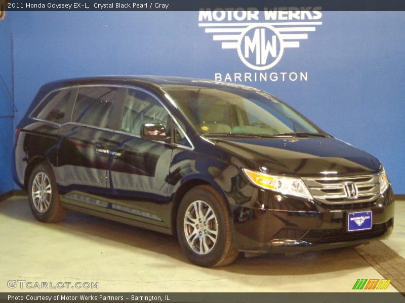 Crystal Black Pearl / Gray 2011 Honda Odyssey EX-L