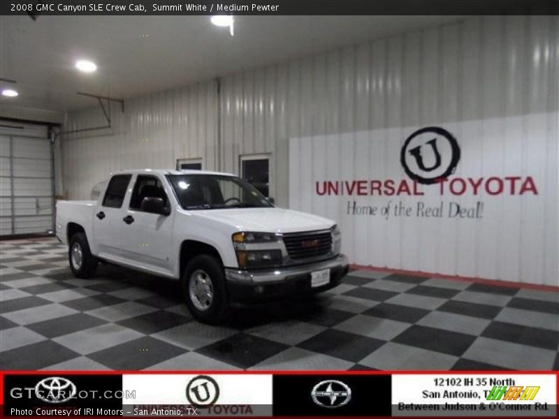 Summit White / Medium Pewter 2008 GMC Canyon SLE Crew Cab