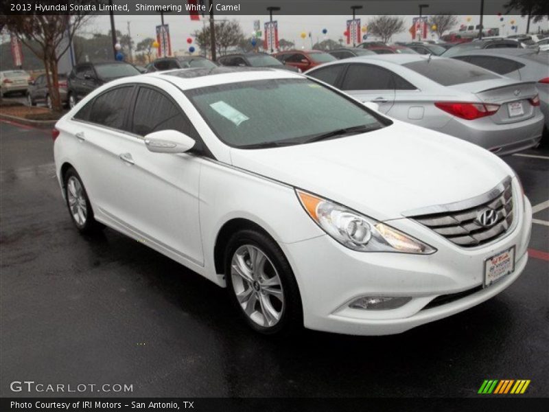 Shimmering White / Camel 2013 Hyundai Sonata Limited