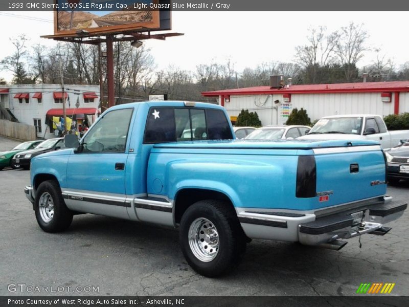 Light Quasar Blue Metallic / Gray 1993 GMC Sierra 1500 SLE Regular Cab