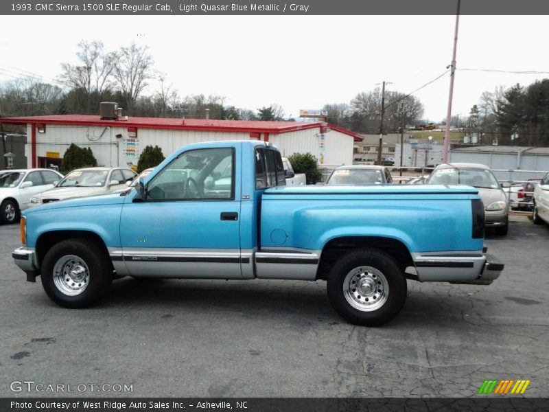 Light Quasar Blue Metallic / Gray 1993 GMC Sierra 1500 SLE Regular Cab