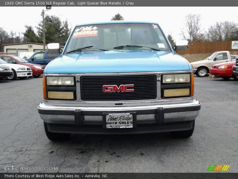 Light Quasar Blue Metallic / Gray 1993 GMC Sierra 1500 SLE Regular Cab