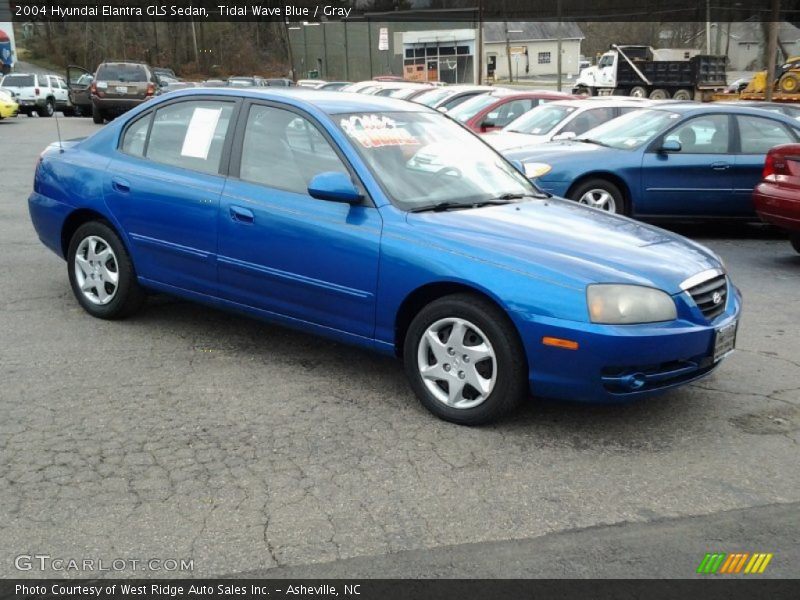 Tidal Wave Blue / Gray 2004 Hyundai Elantra GLS Sedan