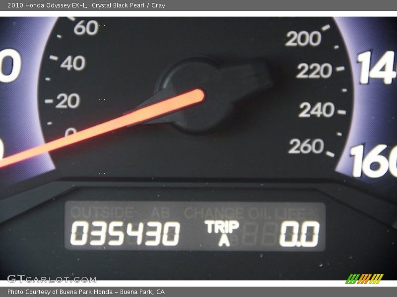 Crystal Black Pearl / Gray 2010 Honda Odyssey EX-L