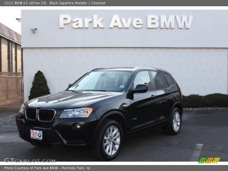 Black Sapphire Metallic / Chestnut 2013 BMW X3 xDrive 28i