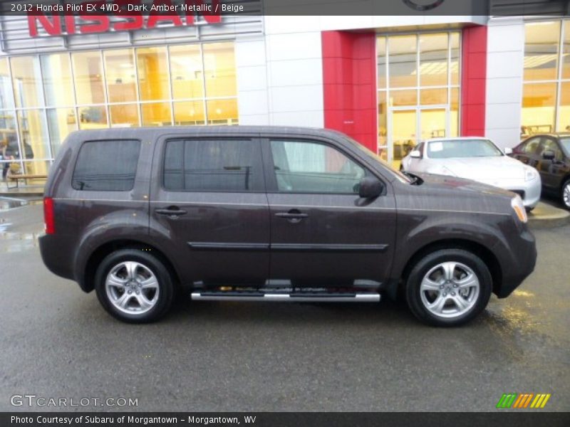 Dark Amber Metallic / Beige 2012 Honda Pilot EX 4WD