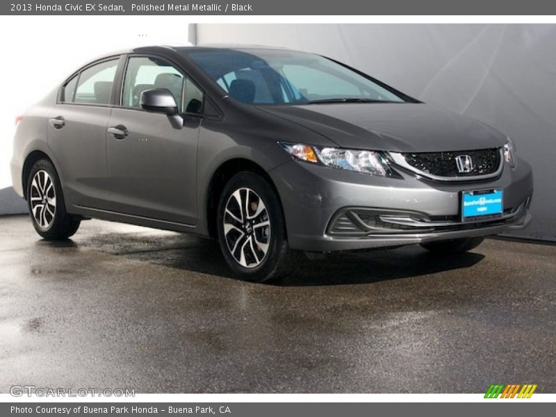 Polished Metal Metallic / Black 2013 Honda Civic EX Sedan