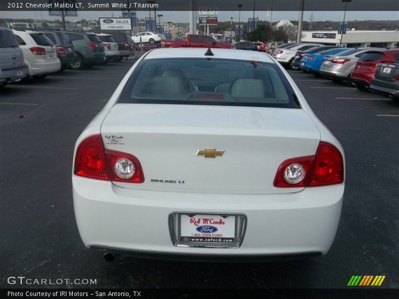 Summit White / Titanium 2012 Chevrolet Malibu LT