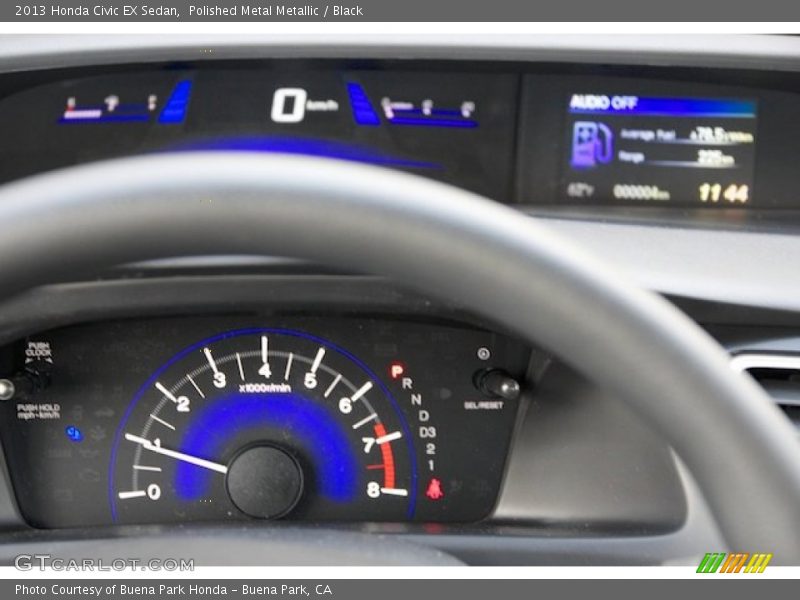 Polished Metal Metallic / Black 2013 Honda Civic EX Sedan