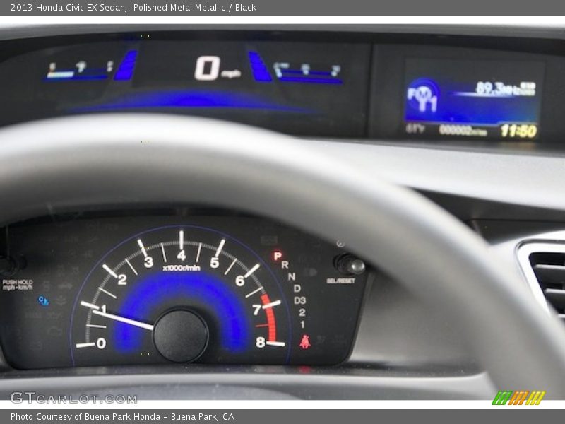 Polished Metal Metallic / Black 2013 Honda Civic EX Sedan
