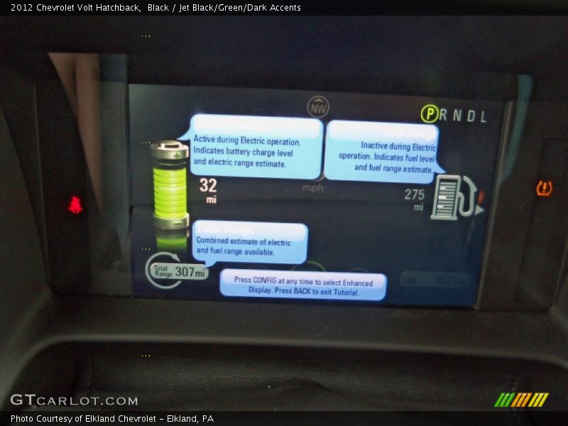 Black / Jet Black/Green/Dark Accents 2012 Chevrolet Volt Hatchback