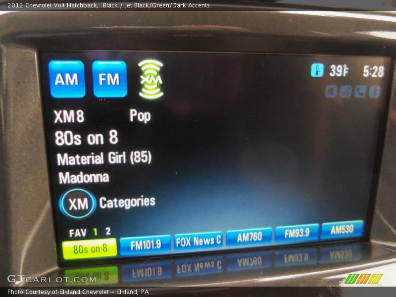 Black / Jet Black/Green/Dark Accents 2012 Chevrolet Volt Hatchback