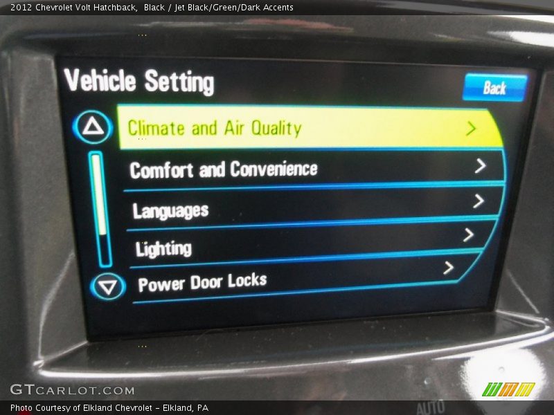 Black / Jet Black/Green/Dark Accents 2012 Chevrolet Volt Hatchback