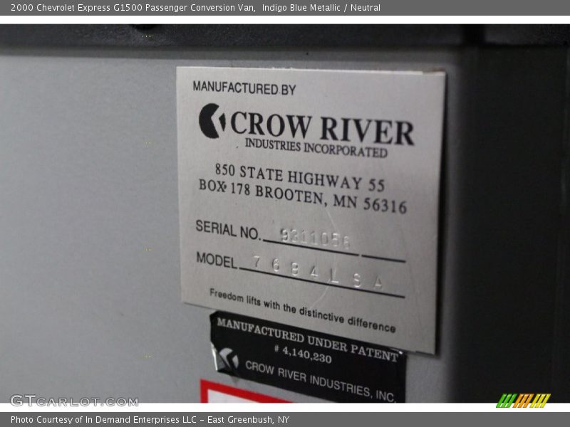 Indigo Blue Metallic / Neutral 2000 Chevrolet Express G1500 Passenger Conversion Van