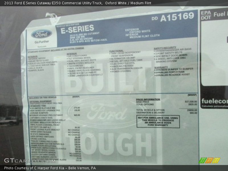 Oxford White / Medium Flint 2013 Ford E Series Cutaway E350 Commercial Utility Truck