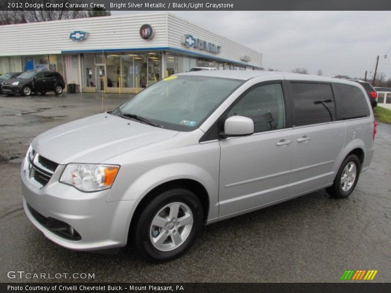 Bright Silver Metallic / Black/Light Graystone 2012 Dodge Grand Caravan Crew