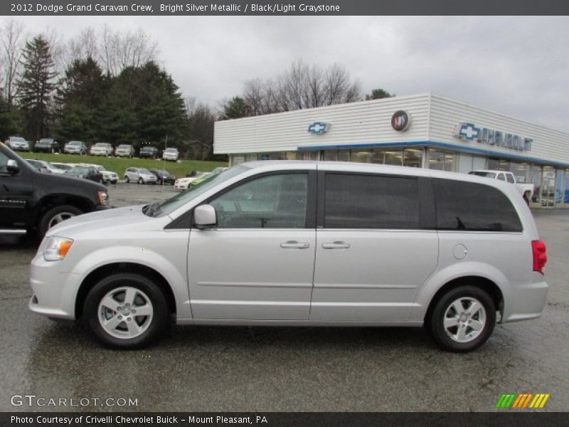 Bright Silver Metallic / Black/Light Graystone 2012 Dodge Grand Caravan Crew