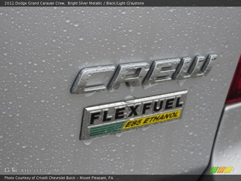 Bright Silver Metallic / Black/Light Graystone 2012 Dodge Grand Caravan Crew